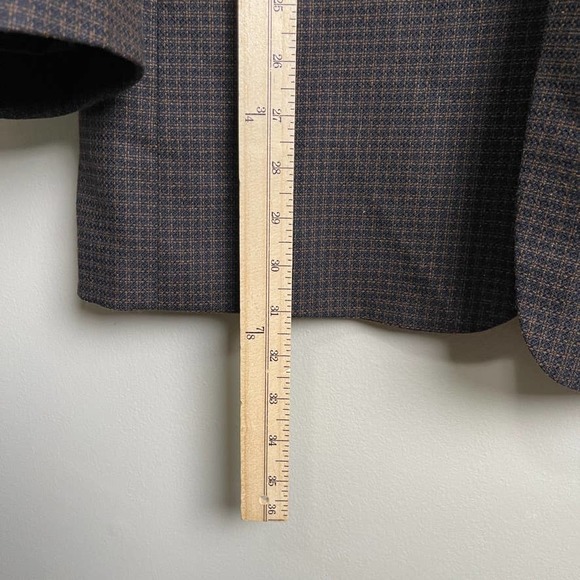 Pierre Balmain Wool Hounds Tooth Single Breasted Two Button Blazer Brown 43R - Picture 6 of 8